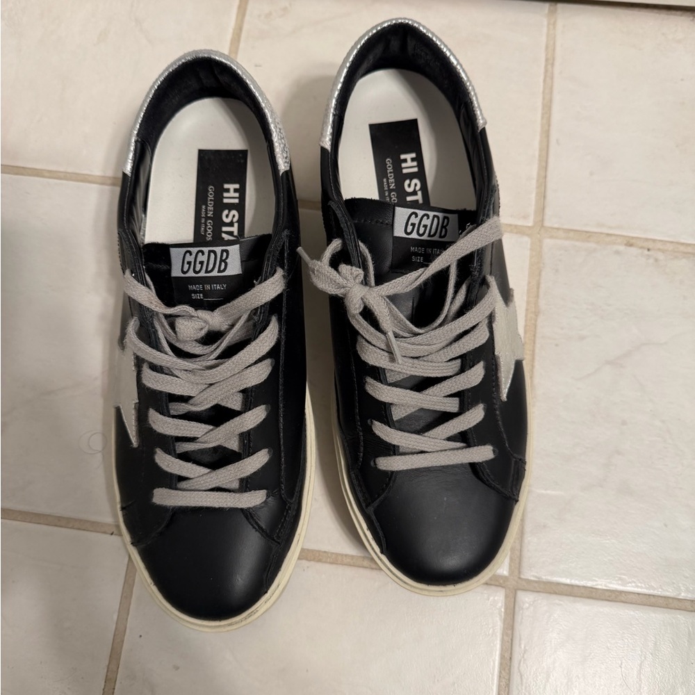 Golden Goose Black and Silver Sneakers